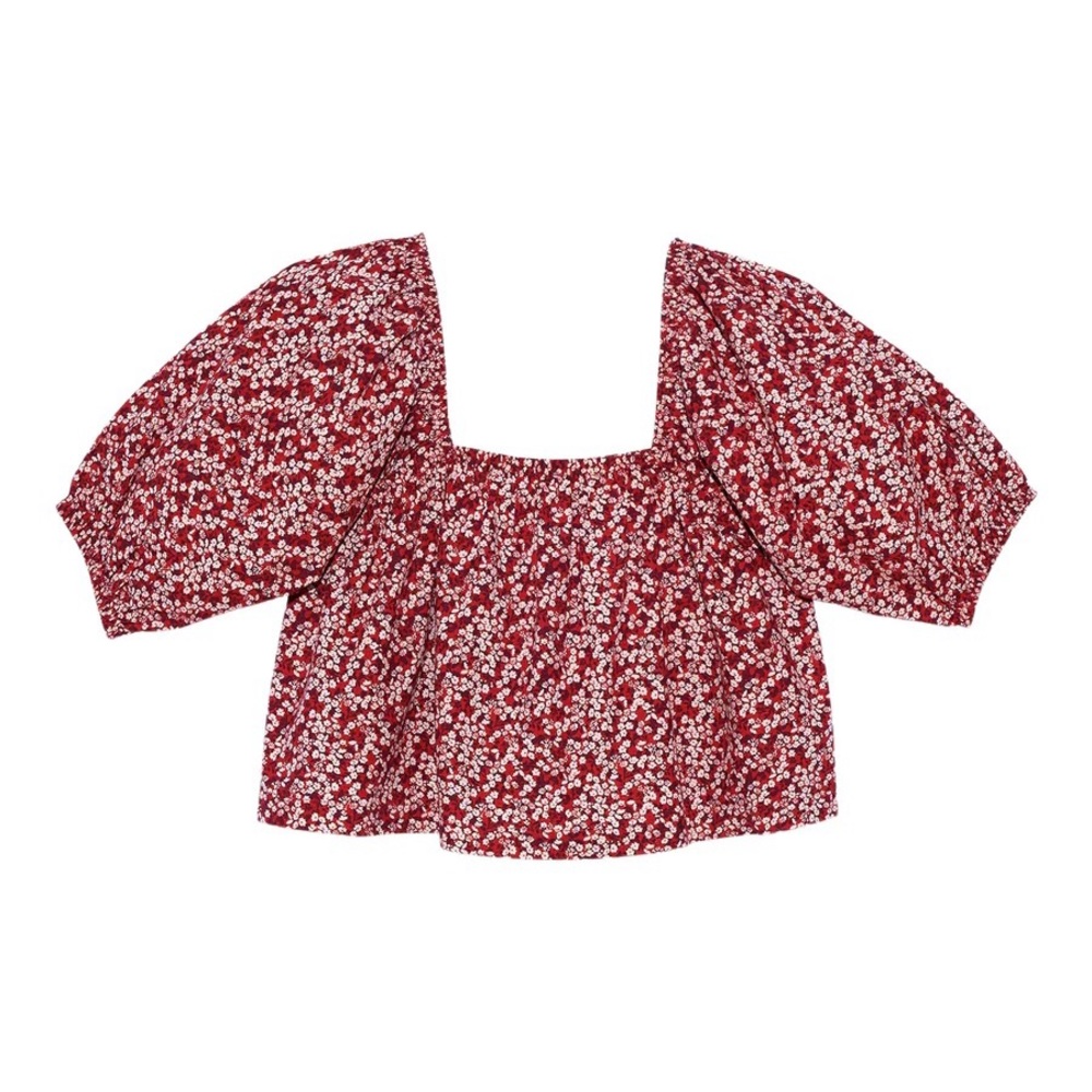 Apiece Apart Gali Shirred Top in Mango Bouquet